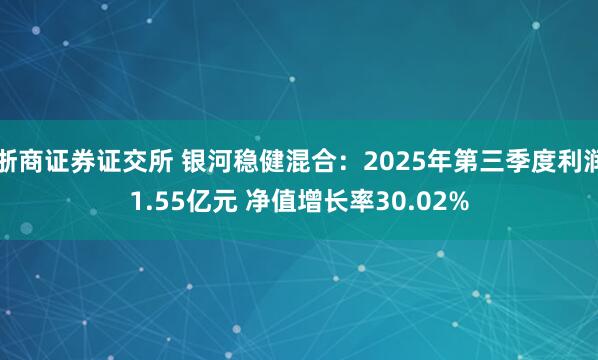 浙商证券证交所 银河稳健混合：2025年第三季度利润1.55亿元 净值增长率30.02%
